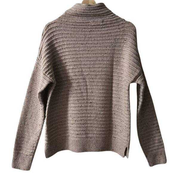 Madewell Belmont Sweater Size Medium Wool Donegal Blush Mock Neck Speckled K5426 - Picture 4 of 9